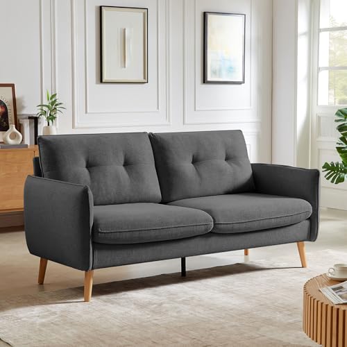 Sicaan Canapé 2 Places Scandinave CHLOÉ en Tissu Gris Foncé