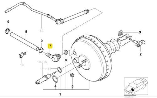 BMW auténtica Válvula de retención (Válvula de retención) para amplificador de freno para modelos de 318iS 318Ti 740i 740il 740ilp 750il 750ilp 525i 528i 530i 540i 540ip 323 Ci 323i 328 Ci 328i