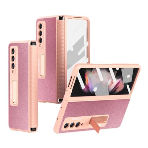 Étui pour Samsung Galaxy Z Fold 4 avec charnière et verre rose