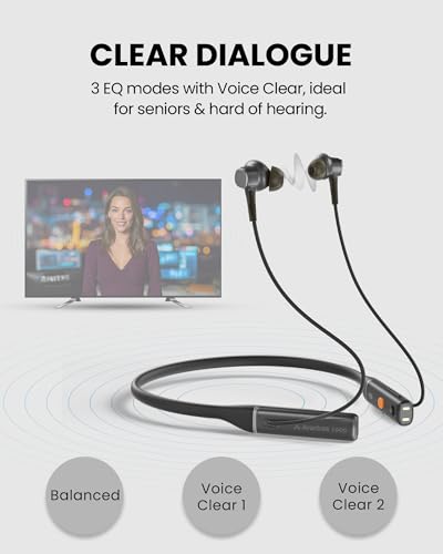 Image of Avantree Loop - Auracast & Bluetooth Neckband Earbuds, Low-Latency Audio, 3 EQ Modes with Voice Clear, Comfortable All-Day Wear for TV, PC, Phone & Daily Listening
