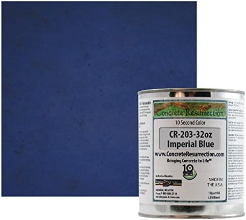 Ten Second Color™ (TSC) Concrete Dye Concentrate Makes 32oz. Professional Grade and Easy to use. Brilliant Bold Colors. Semi-Transparent Cement Dye. Dries in Seconds (Imperial Blue)