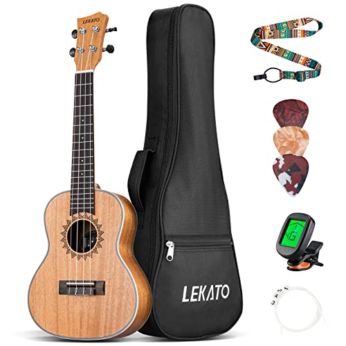 LEKATO Ukulélé, Concert Ukulélé Guitare Enfant Acajou Ukulélé Enfants Adultes Hawaï Kit avec étui de transport/accordeur/médiators/cordes/sangle, Cadeau parfait pour les débutants - Les Beatles, Paul McCartney, John Lennon, RIngo Starr, George Harrison LEKATO Ukulélé, Concert Ukulélé Guitare Enfant Acajou Ukulélé Enfants Adultes Hawaï Kit avec étui de transport/accordeur/médiators/cordes/sangle, Cadeau parfait pour les débutants