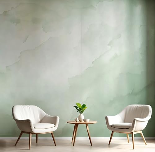 CECE&COLE Papel Pintado 250×175 CM Seda Moderno Y Sencillo Gradiente Verde Papel Pintado, Impermeable Pared Papel Pintado Para DecoracióN De Paredes En BañO Dormitorio Muebles SalóN Cocina