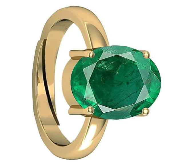 8.25 Ratti 7.25 Carat Certified Precious Emerald Ring Adjustable Panna Gemstone Gold Ring Astrological Purpose for Men and Women (HIJ0240)-image-49