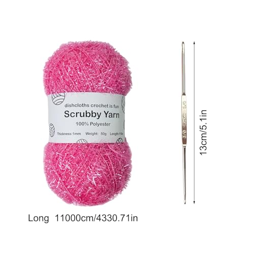 Hilo scrubby multicolor para tejer estropajos y toallas de baño 6