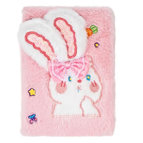 Cahier peluche lapin 3D pour ecriture et secret de fille