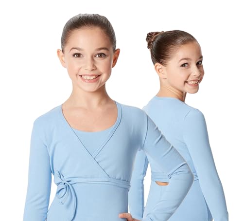 Ballet Dance Young Dancer Wrap Sweater Long Sleeved - Sky Blue - Child Small3