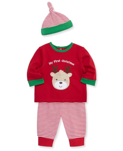 Little Me Clothes for Baby 3-Piece Christmas Holiday Pajama Sets, 3 Months to 12 Months3