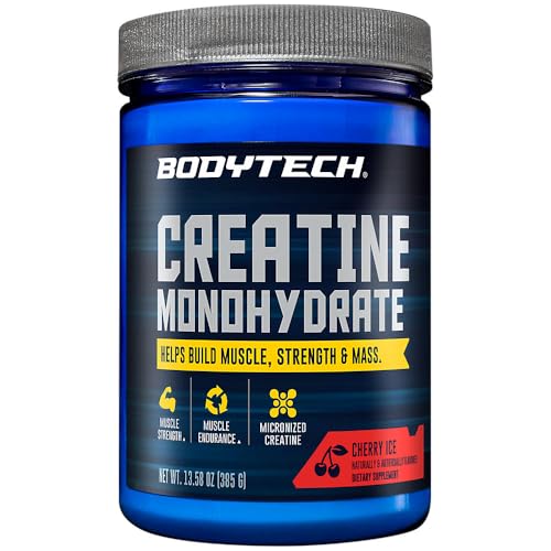 BODYTECH 100% Pure Creatine Monohydrate Powder - Micronized for Maximum