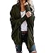 Produktbild iHENGH Damen Winter Warm Bequem Mantel Lässig Mode Frauen Womens aus der Schulter Pullover lässig gestrickte lose Lange Ärmel Jacke (Armeegrün,S)