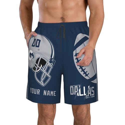 Custom Mens Beach Shorts with Name & Number Quick Dry Swim Trunks Swimwear Beachwear Pants Personalized Gifts