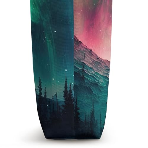 Bolso Tote Alaska Northern Lights en el Bosque miniatura 3