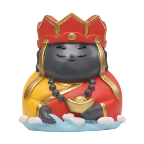Figurine style chinois rouge en résine statuette décoration de table maison campagne