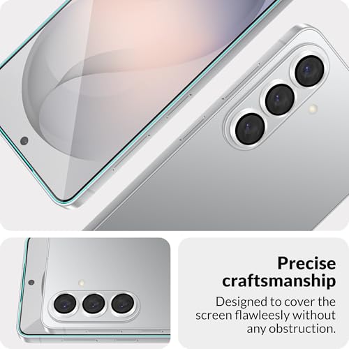 Image of FIRST MART Tempered Glass for Samsung Galaxy S26 5G with Silver Camera Ring Guard & Installation Kit | HD Clear Edge-to-Edge Screen Protector, Scratch Resistant, Case-Friendly | Pack of 1
