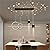 5 Lights LED Island Light, 39.4 Inch Creative Island Light with Remote Control & Infinitely Dimmable Hanging Light, Geometric Linear Pendant Light for Dining Room, Black