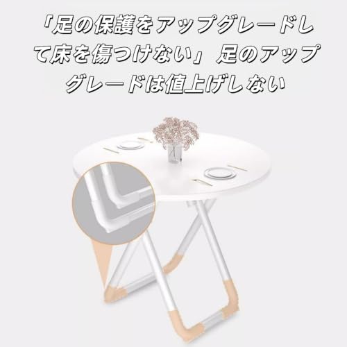 YBGY折りたたみテーブル ダイニング ラウンド ハイ 丸型 折り畳み スチール製フレーム 丈夫で耐久 組み立て簡単 (円形テーブル、ダークブラック、60cm) [並行輸入品] [4]