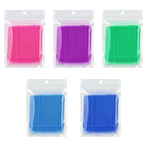 Cuttte 500 PCS Disposable Micro Applicators Brushes Latisse Applicator for Eyelashes Extensions