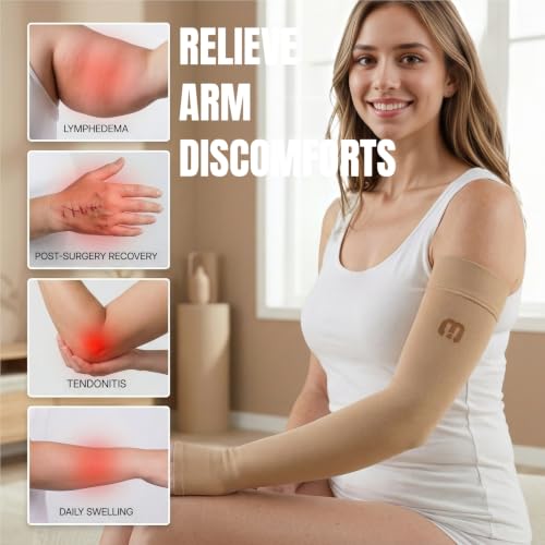 Image of MGANG 20-30mmHg Compression Arm Sleeve Gauntlet for Swelling & Recovery
