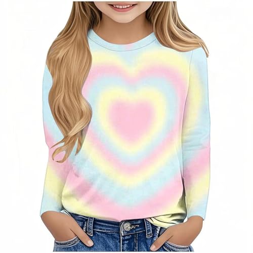 XINYUNZU Langarmshirt Valentinstag Mädchen Mode T-Shirt Langarm Kuschel...