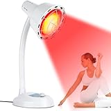 Hogpoe 275W Lampe Infrarouge Chauffante avec Grille de Protection, Lumière Rouge, 10 Nive...