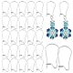 PandaHall 50Pcs 304 Edelstahl Ohrringe Haken U-Form Ohrdrähte Komponenten Ohrdraht-Verbindungsstück Nieren-Ohrringe Haken für Drop Dangle Ohrringe, 20x10mm