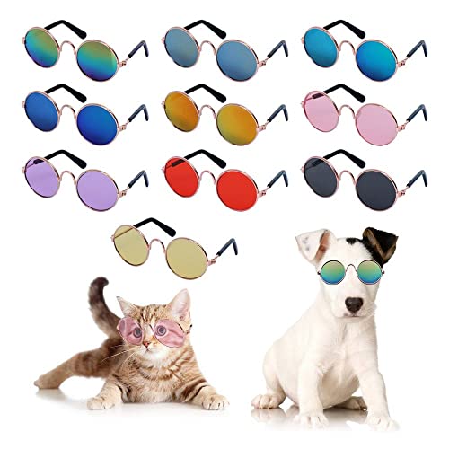 Round Pet Cat Glasses Lovely Sunglasses for Little Dog Cat Eye-wear Reflection Glasses Photos Props Pet Supplies(Pink) - Image 7
