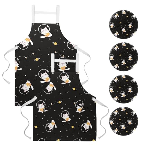 Tablier de cuisine pour pâtisserie et bistrot lot de 2 avec broches