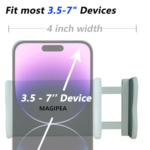 Image of MAGIPEA Gooseneck Phone Holder for Bed, Flexible Overhead Cell Phone Mount for Desk, Hands-Free Viewing Clamp Stand Compatible with iPhone 17 16 15 Pro Max and 3.5-7 inch Devices, White