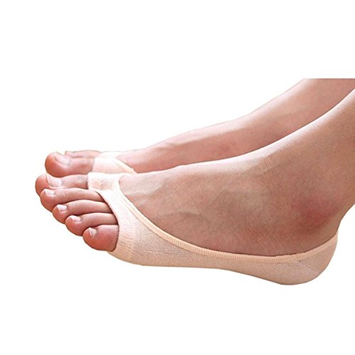 Image of seven wolves Womens Peep Toe Socks 6 Pairs, Toeless Cotton No Show Socks Non Slip Shoe Liner