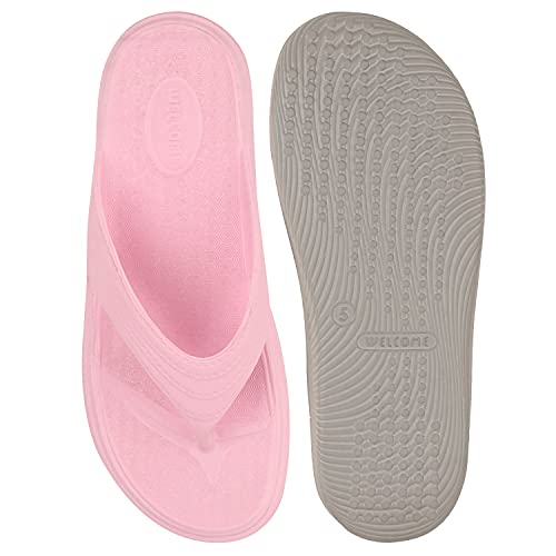 Image of WELCOME Women's Extra Soft Slippers with Cushion FootBed for Adult | Comfortable & Light Weight| Stylish & Anti-Skid| Waterproof & Everyday Flip Flops for Ladies /Girls