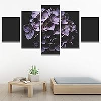 SIGNWIN 5 Panel Canvas Wall Art Modern Art Bohemian Bouquet Colorful Cool Floral Group Multicolor Photography Realism for Home Decorations Ready to Hang - 60