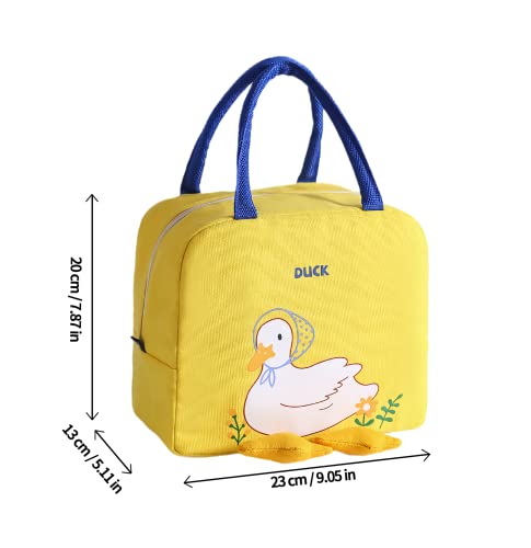 Yellow Cute Cartoon Duck Lunch Bags For Kids Reusable Insulated Lunch Box Female White Collar Nurse Student Office Worker Lunch Tote Bag #TOP2