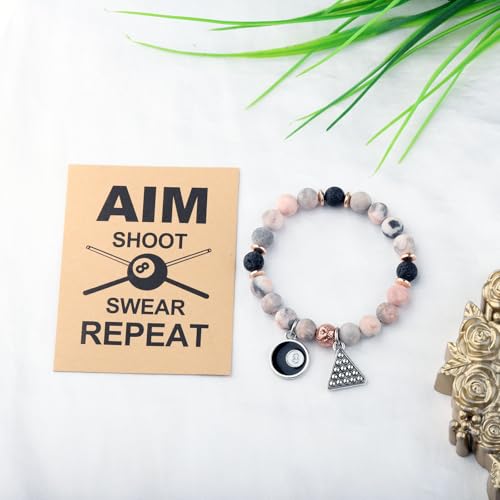 CHOORO Billiards Ball Bracelet Pool Player Gift Pool Ball Lucky 8 Ball Charm Bracelet Gift for Billiards Lover2