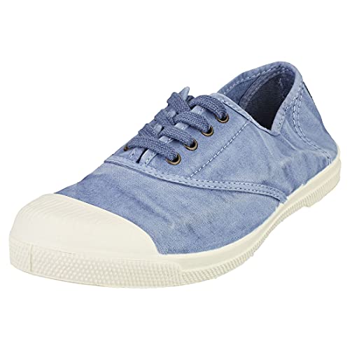 Natural World Eco - Zapatillas Mujer de algodón orgánico y Caucho - Color Celeste - 102E
