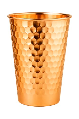 2activelife Pure Copper Water Cup 600 ml &ndash; 100% Solid Copper Hammered Tumbler for Drinking Water...