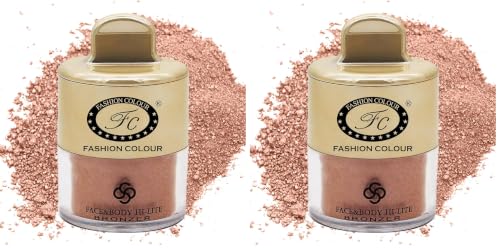 Image of FASHION COLOUR Face and Body Hi-Lite Bronzer | Highlighter For Effortless Shine | Soft Glow Highlighter | Mettalics Body Shimmer | 4g | Shade 05 (Pack of 2)