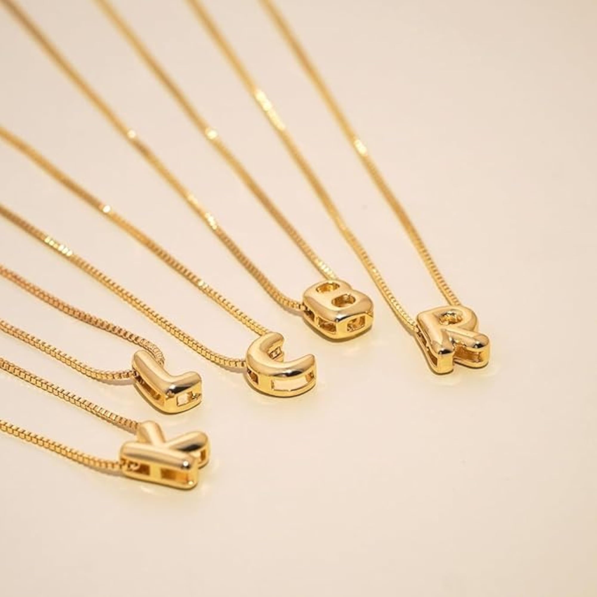 Women's 14K Gold Plated Cute Bubble Letters Choker Necklace