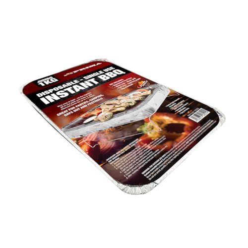 Set Of 2 Jumbo 1kg Disposable Instant Bbq - Grill Stand, Charcoal, Single Use | Outdoor Camping Summer Party | Family Garden Cooking - Coal