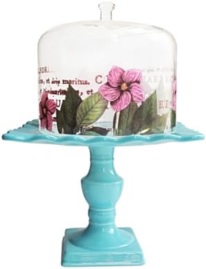 Notions by Jay Botanique Bleu Square Pedestal Plate with Dome