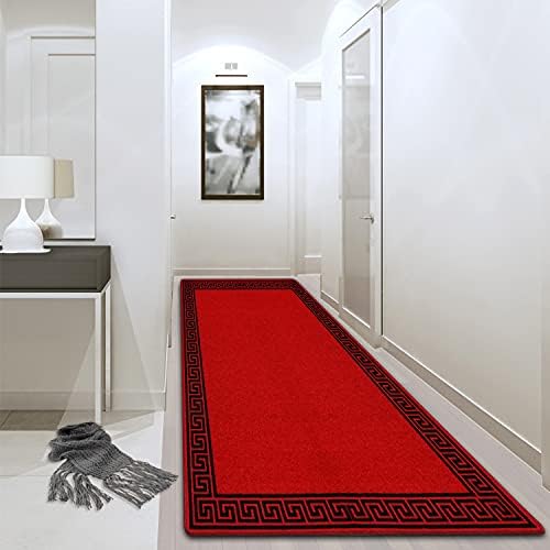 PHP Carpet Runners for Hallways Non-Slip Long & Wide Heavy-Duty Plain Super Absorbent Area Rugs, Stair Carpet and Kitchen Anti-slip Floor Mats - Greeky Rug (Silver & Black, 80 x 300 cm - Long Runner)