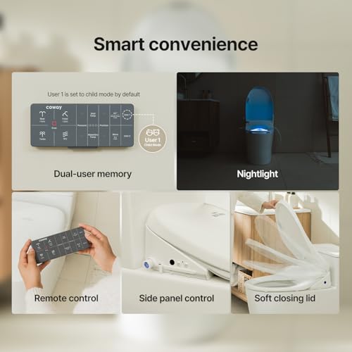 COWAY Bidetmega 200N *Elongated* Electronic Bidet Toilet Seat with Instantaneous Water Heating, Heated Seat and Dryer, Soft Close Lid, Stainless Nozzle, Night Light, Self Cleaning, Remote Control - image 7
