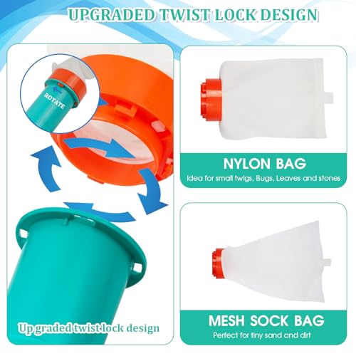 Premium Pool Vacuum Jet Underwater Cleaner, 3 Scrub Brushes, 2 Fine Mesh Bags, 6 Section Telescopic Pole of 56.5" and Handle - for Above Ground Pools,Spas & Ponds