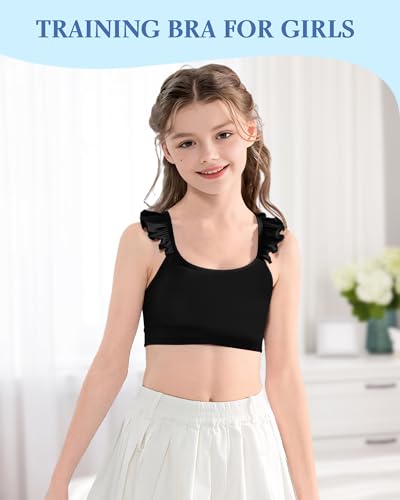 Girls Training Bras Teen Ruffle Kids Yoga Bra 8-10 10-12 12-142