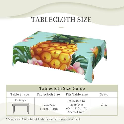 Nappe rectangulaire ananas tropical 137x183 cm décoration de table rustique chic - 7