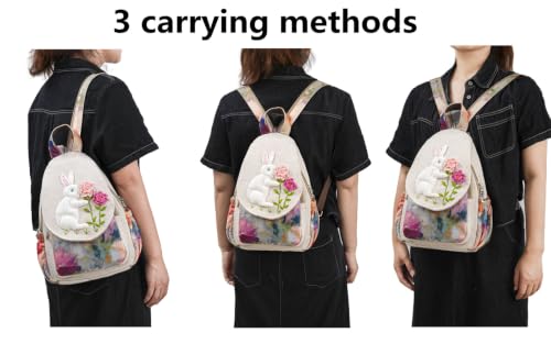 Image of Womens Cotton Hemp Cloth Backpack | Boho, Vintage, Embroidered, Casual Purse Handbags