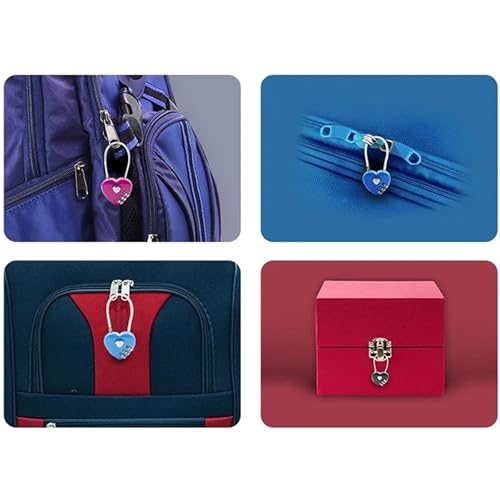 Cadenas à code en cœur à 3 chiffres noir pour la protection de bagages
