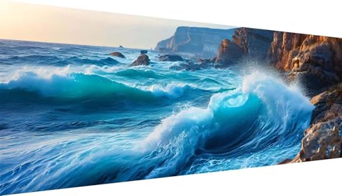 Broderie diamant vagues grand format cristal painting U-160