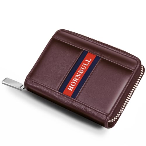 Image of HORNBULL Dixon Brown RFID Blocking Leather Wallet for Men | Vertical Credit Debit Card Holder