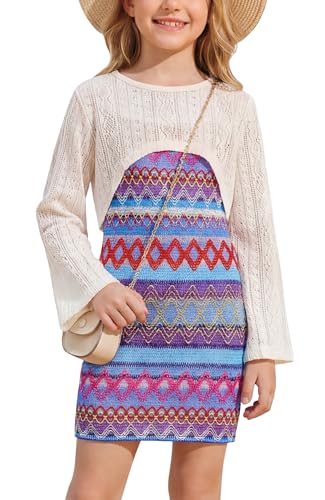 Robe courte à manches longues Maeau avec haut court amovible pour fille
