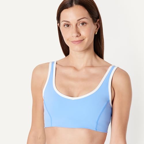Image of Amazon Essentials Women's Active FormFlex Buttery Soft Light Support V-Neck Sports Bra with Contrast Trim